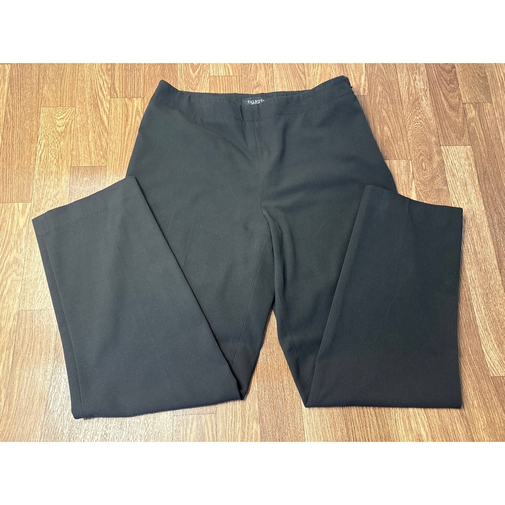 Talbots Classic Slim Leg Black Dress Pants Side Zip Womens Size 10 Professional
